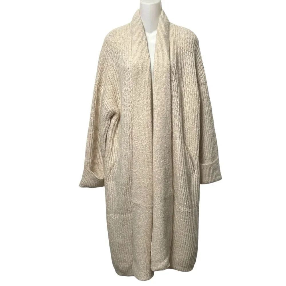 NWT INDUSTRY Wool Alpaca Blend Long Ribbed Cardigan L